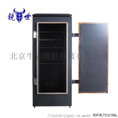 22U屏蔽機柜指紋密碼鎖