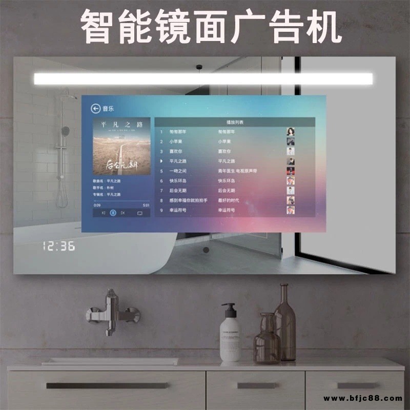 恩騰牌 智能鏡面廣告一體機(jī)衛(wèi)浴定制鏡面廣告一體機(jī)鏡面屏智能魔鏡音樂(lè)視頻播放智能鏡面屏