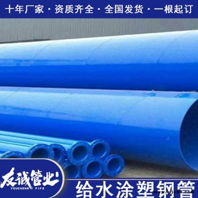 定制 溝槽連接涂塑復合鋼管 排水用鋼塑復合管 友誠生產商價格