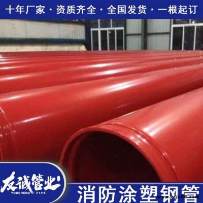 消防噴淋內外涂塑復合管  DN80外PE內EP涂塑鋼管 友誠加工工廠