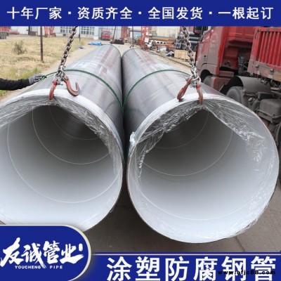 友誠推薦 大口徑外PE內EP涂塑鋼管 雙金屬連接涂塑復合管
