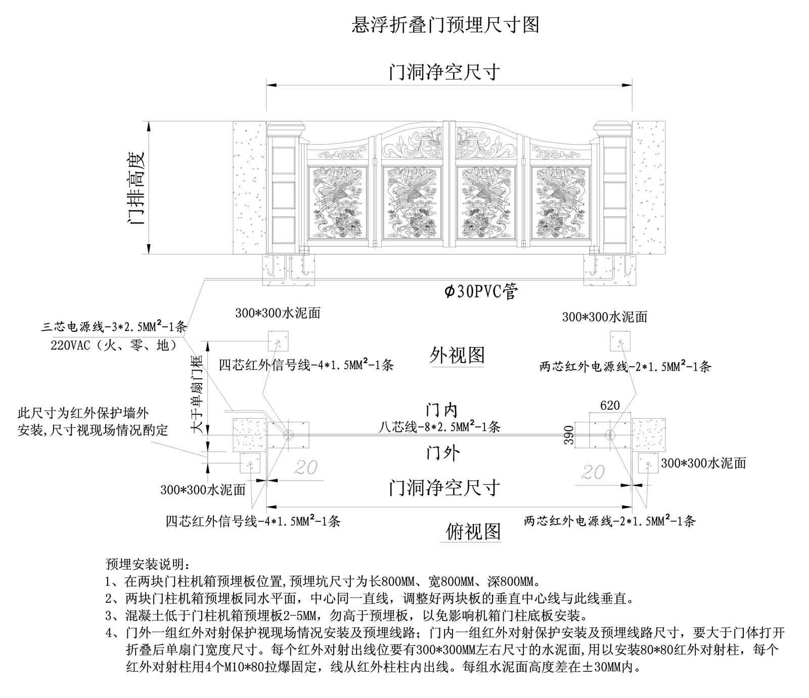 折疊懸浮門 平開折疊門 平移折疊門 無軌折疊門 電動懸浮平移門示例圖25
