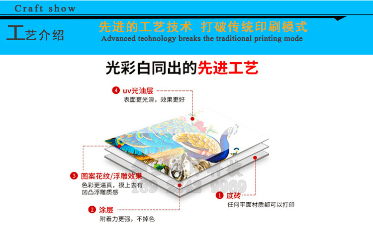 瓷磚背景墻數(shù)碼印花機(jī) 3D平板uv打印機(jī) 裝飾板背景墻打印機(jī)廠家示例圖14