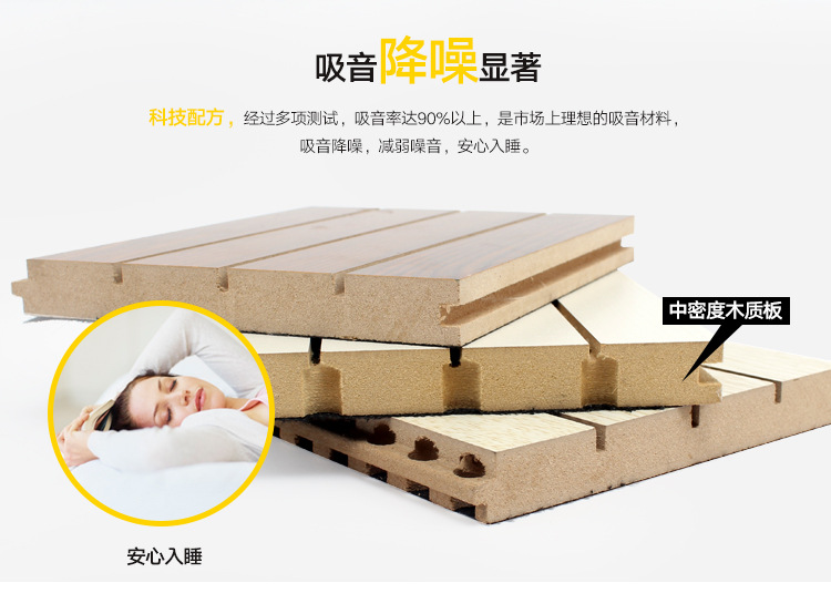 環(huán)保木質吸音板學校會議室琴房吊頂槽木隔音板體院館影院裝飾材料示例圖8