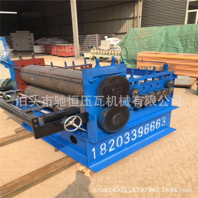 供應鍍鋅鋼板柳葉型滾壓成型機 金屬壓花機 1.5mm厚滾花機示例圖14