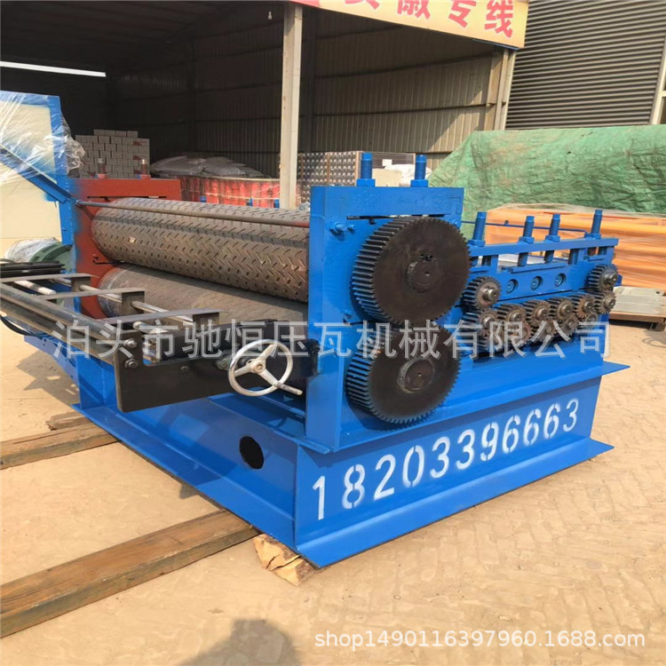 供應鍍鋅鋼板柳葉型滾壓成型機 金屬壓花機 1.5mm厚滾花機示例圖19