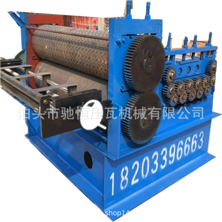 供應鍍鋅鋼板柳葉型滾壓成型機 金屬壓花機 1.5mm厚滾花機示例圖17