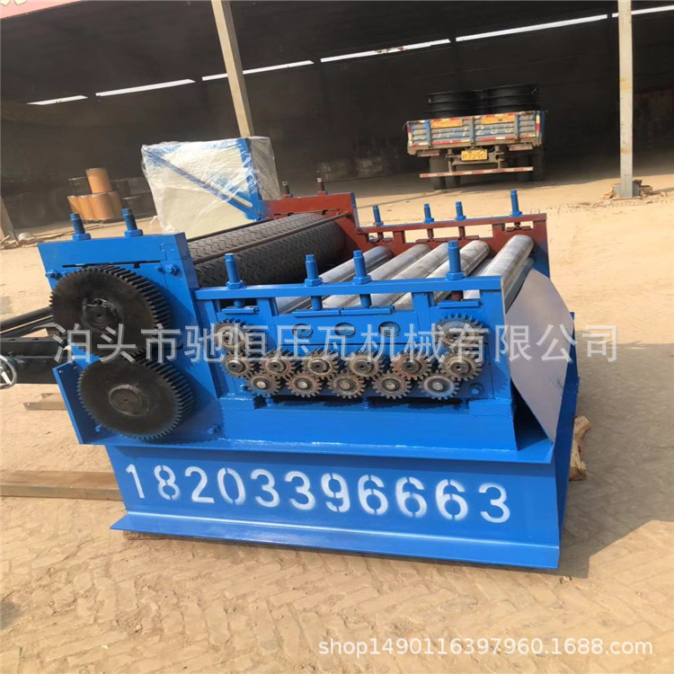 供應鍍鋅鋼板柳葉型滾壓成型機 金屬壓花機 1.5mm厚滾花機示例圖13