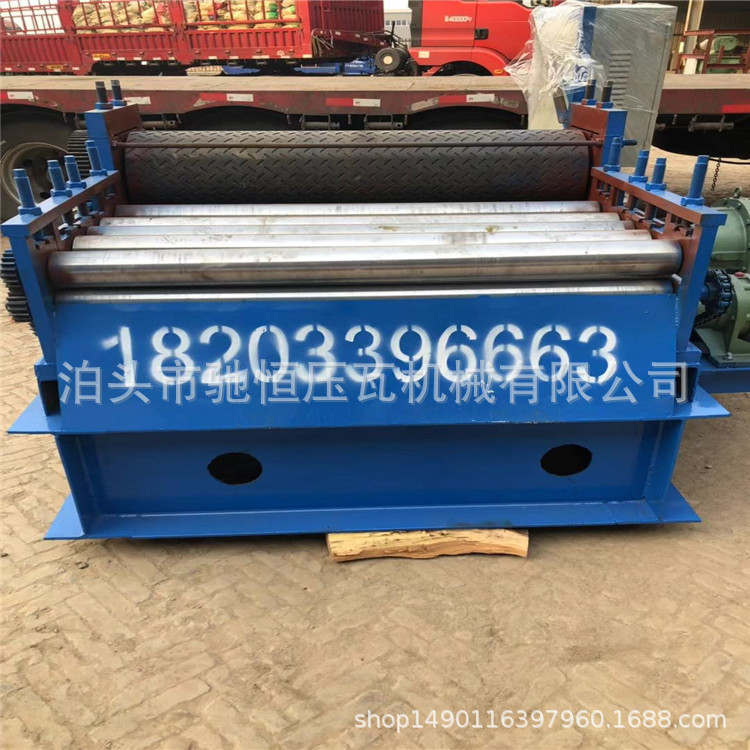 供應鍍鋅鋼板柳葉型滾壓成型機 金屬壓花機 1.5mm厚滾花機示例圖15