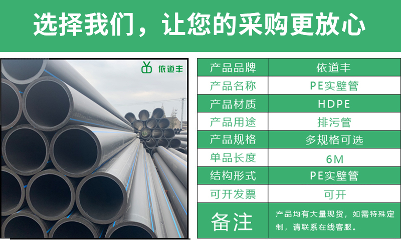 依道豐pe實壁管檢測 dn500dn600杭州pe100級實壁管 杭州pe實壁管檢測 大量現貨示例圖3