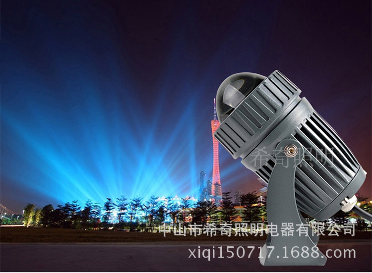 工廠促銷一束光射燈戶外防水洗墻燈窄光led聚光燈投光燈10w遠程示例圖7
