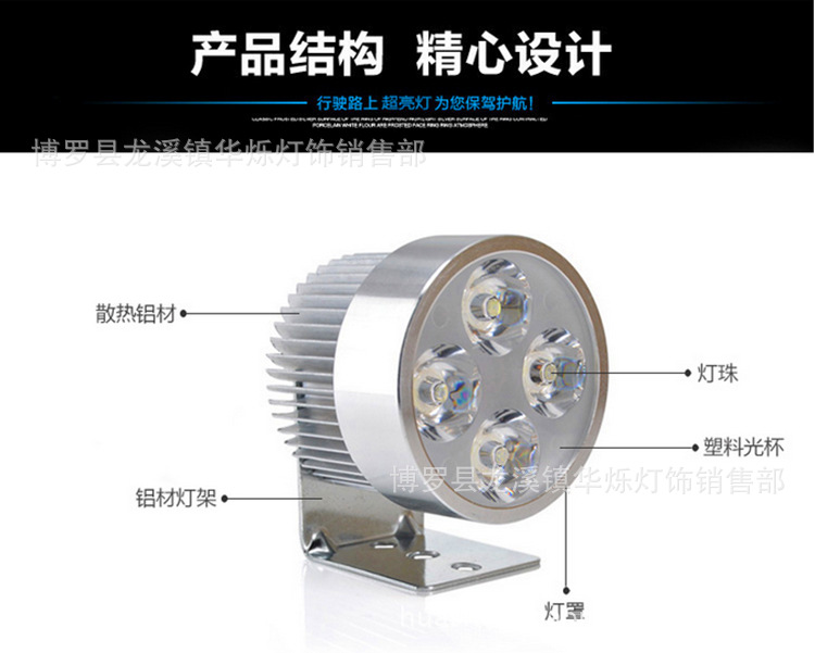 超亮led電動車燈前大燈射燈12V48V60V72V改裝摩托車外置強光大燈示例圖5
