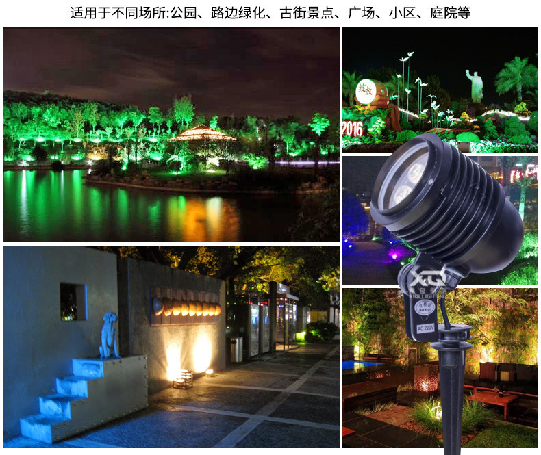led插地燈投射燈射樹燈戶外防水園林草坪景觀地插照樹燈聚光射燈示例圖4