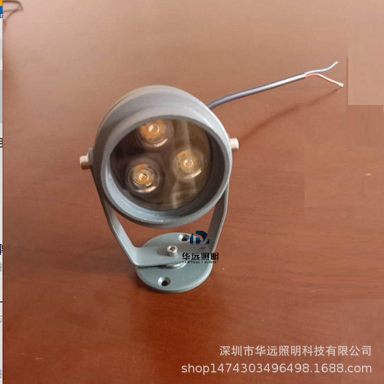 廠家直銷LED射燈3W投光燈單色七彩內(nèi)外控 戶外防水廣告照明射燈示例圖1