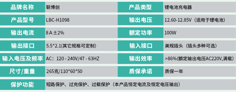摩托車12.6V8A強(qiáng)光手電筒礦燈充電器汽車電瓶電動(dòng)車充電器直銷示例圖10