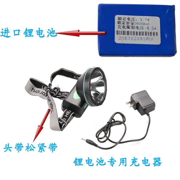 LED防水頭燈礦燈LED夜釣鋰電強光遠射戶外防水釣魚黃光頭戴電筒燈示例圖2