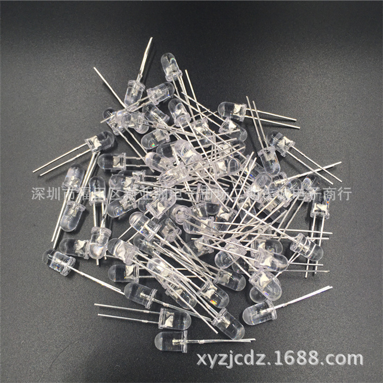 LED直插二極管 f3圓頭白發(fā)紫短腳 3mm紫光led燈 燈珠 驗(yàn)鈔機(jī)專用示例圖3