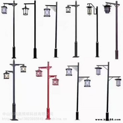 云浮太陽能戶外庭院燈3.5米雙頭仿古中式led庭院燈景觀燈公園道路燈