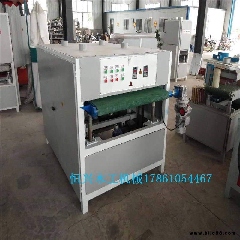 恒興木工機械廠家直2018hx銷底漆拋光機砂光機木工定尺砂光機異形櫥柜吸塑門板毛刺打磨機
