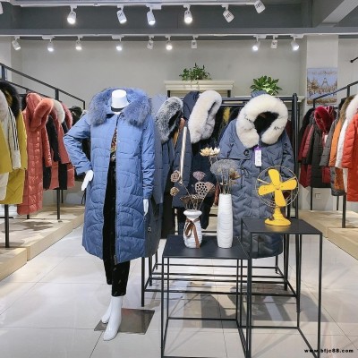 北京品牌折扣女裝羽絨服創潤羽絨服毛衣大衣品牌女裝歐羽炫派克羽絨服2020冬款羽絨服外套女裝折扣批發貨源