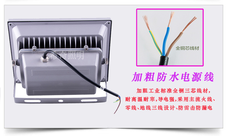LED戶外投光燈廣告照明泛光燈投射燈工程專用地埋投光燈50W示例圖7