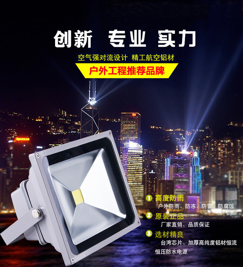 LED戶外投光燈廣告照明泛光燈投射燈工程專用地埋投光燈50W示例圖1