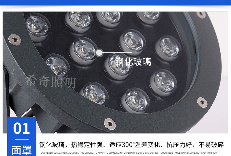 led投射燈圓形投光燈插地燈庭院草坪地插照樹燈公園景區射樹燈24W示例圖16