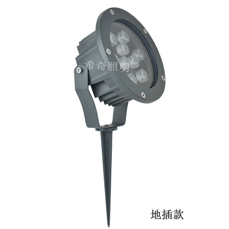 led投射燈圓形投光燈插地燈庭院草坪地插照樹燈公園景區射樹燈24W示例圖18