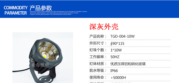 led戶外防水COB投光燈投射燈樹燈庭院景觀燈壓鑄鋁插地燈廠家直銷示例圖15