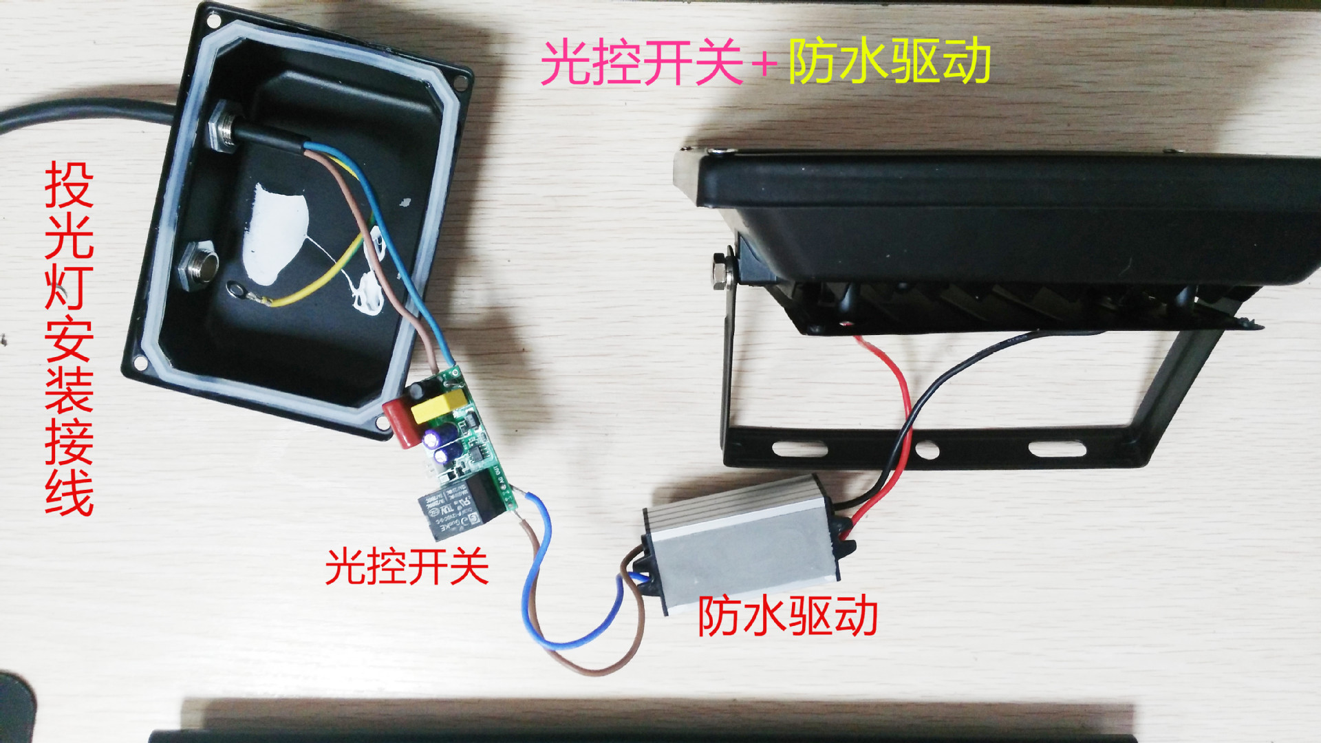 泛光燈 投光燈專用光控智能開關(guān) AC220V  LED光控開關(guān) 帶光感探頭示例圖3