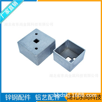 陽臺(tái)欄桿方接頭 護(hù)欄橫管接立柱鋁合金連接件 護(hù)欄鑄鋁外接頭示例圖2