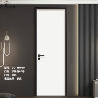 廠家直供極簡現代極窄鋁木門碳晶木門膚感免漆木門室內房間門酒店