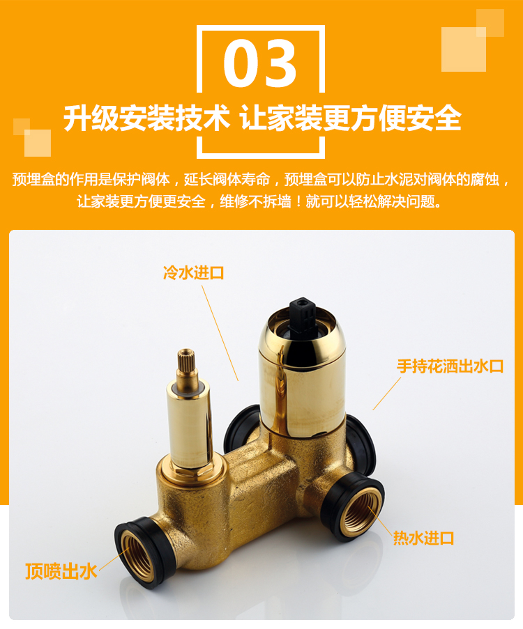 暗裝淋浴花灑套裝工廠 批發花灑淋浴器桓迪handyHD-3E55 賓館衛浴室用暗裝淋浴花灑套裝示例圖16
