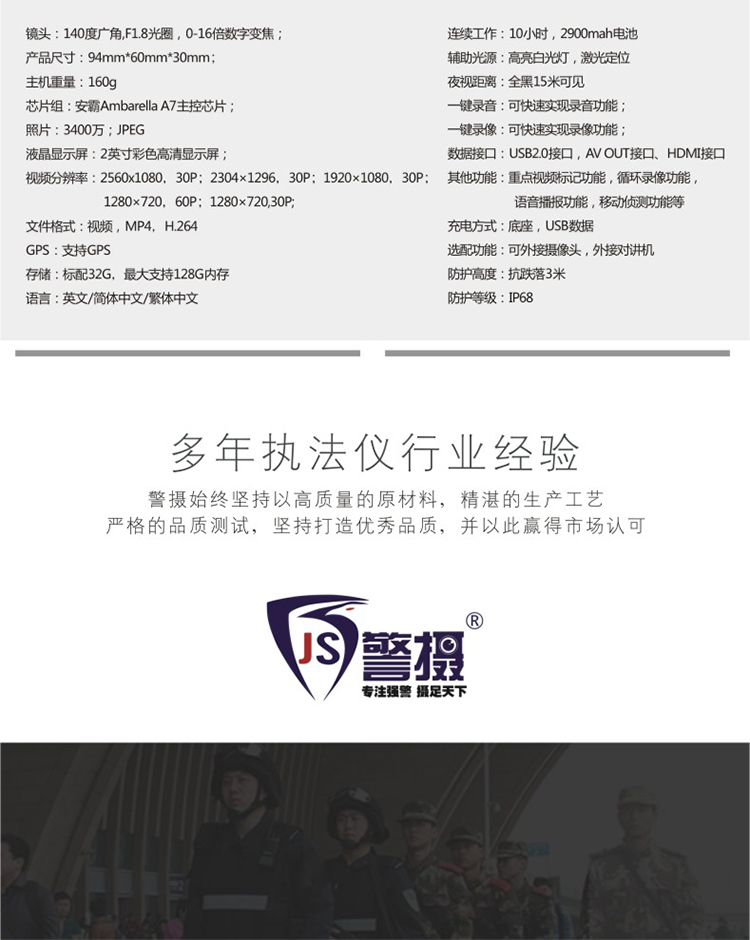 警攝高清紅外夜視帶GPS功能現場工作記錄儀DSJ-Q8示例圖13