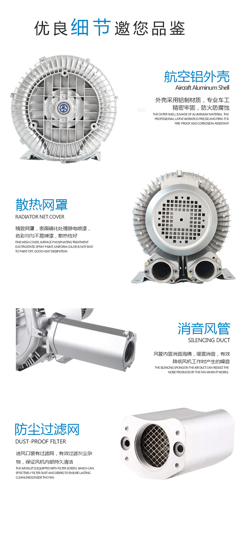 4kw高壓風機 紡織機械 毛絨機械專用風機 印染機械設備專用鼓風機示例圖3