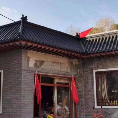 廣州中式仿古圍墻瓦 門頭瓦 pp塑料瓦 室內裝飾瓦 公交亭蓋頂瓦